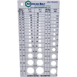 American Bolt Thread Gage White